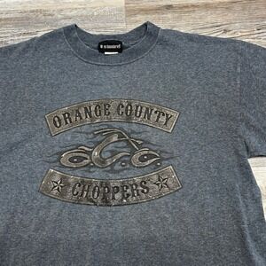 Vintage Y2K‎ No Boundaries Gray Tan Mens L Orange County Choppers Tee T-shirt
